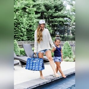 Quilted Koala Luxe North South Tote Bag Koala Kanvas SHIBORI No Long Strap New!